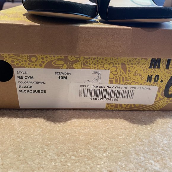 Mix No. 6 "Cym" Black Microsuede Stack Heel - Size 10 NIB - Picture 2 of 5